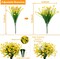12 Bundles Artificial Flowers for Outdoors Summer Decor, Realistic UV Resistant Fake Plants Faux Plastic Flowers for Outside Planter Home Gardens Patio Porch Yards Cemetery Decor(Yellow)